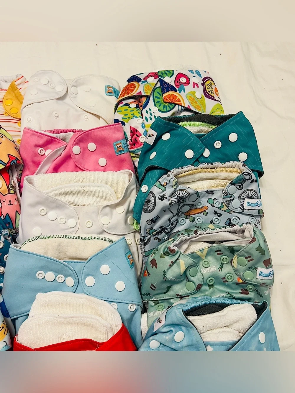 Mixed Brands Reusable Cloth Diapers Lot Covers Inserts Baby Multicolor Polyester
